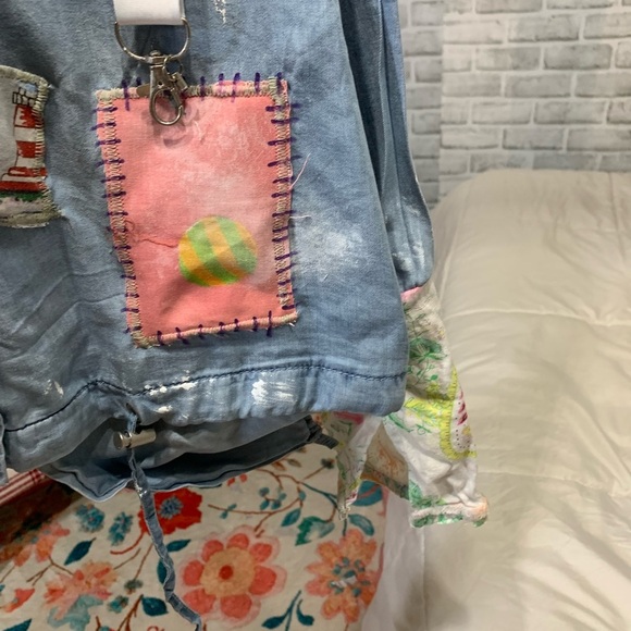 SO FUN! Black Tape upcycle tencel jacket XL - Picture 2 of 10